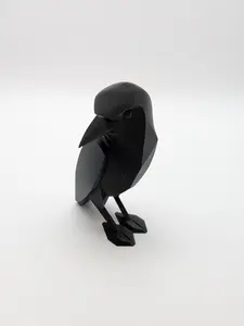 Minimalist Geometric Raven Statue