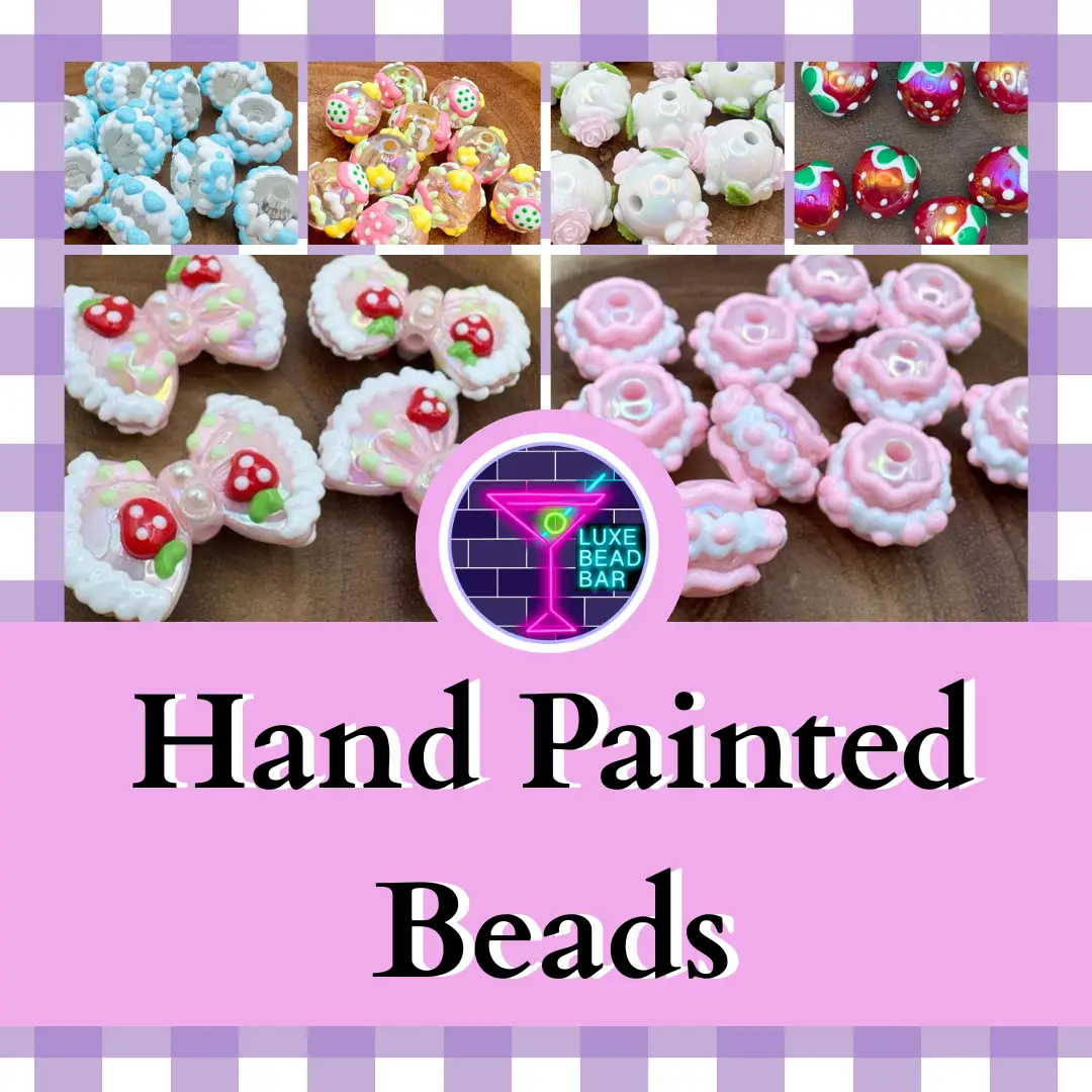 Hand painted Bead for Beadable Pens, Keychains and DIY
