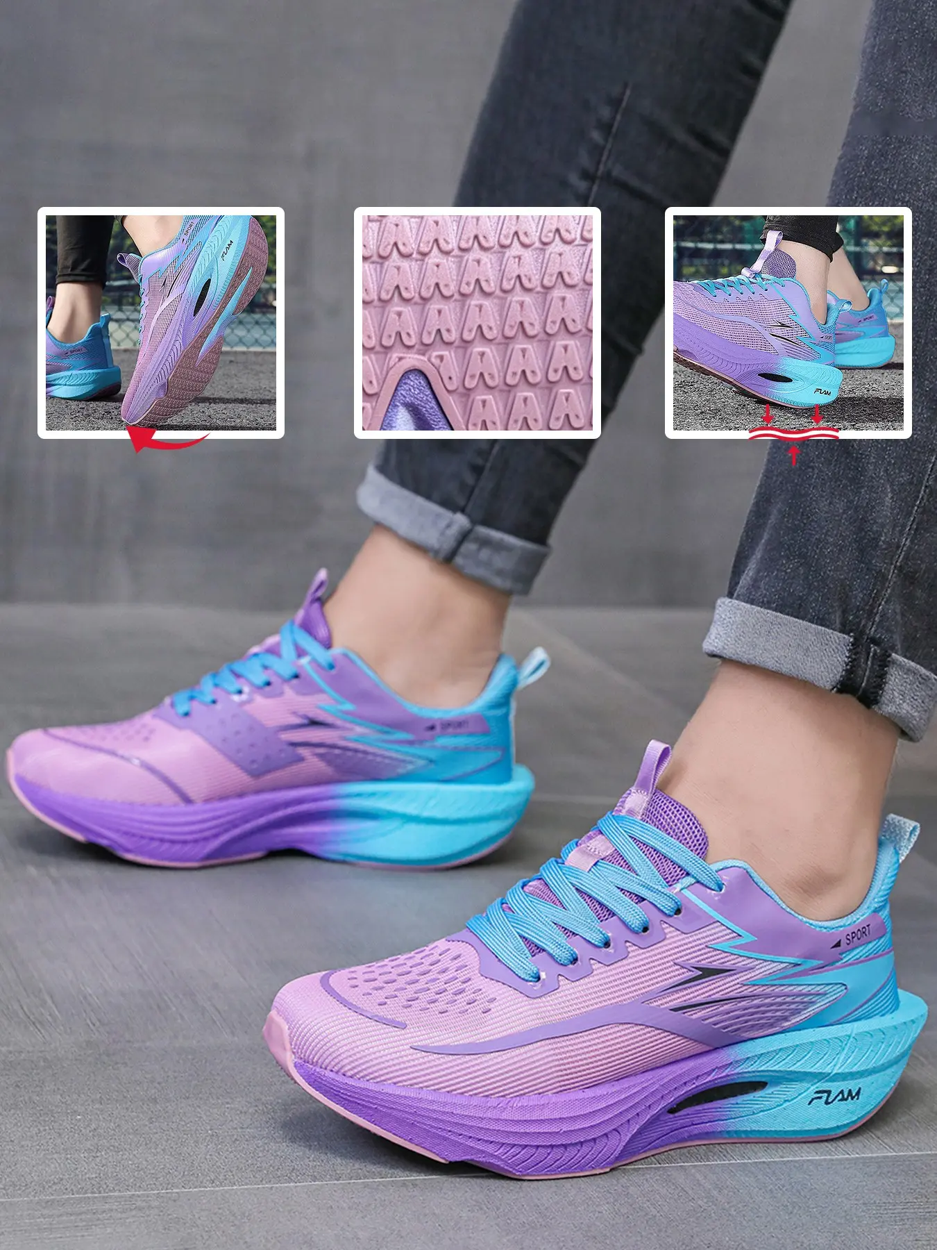 2026 Couple Casual Sneakers Thick Sole Height Increasing Mesh Breathable TPU Non-Slip Sole Multi-Size 36-45 Ideal For Daily Wear