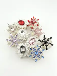 DIY Sparkling Snow Design Crystal Pendant Rhinestones Rotatable Beading Material for Necklace Bracelet  Phone chain