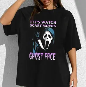 Ghostface - Let's watch scary movies T-Shirt, Horror Shirt, Halloween Gift