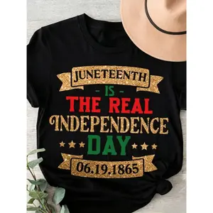 Juneteenth Shirt pattern, Juneteenth Is Real Independence, 1865 Juneteenth Woman Man Comfortable Daily Wear Relaxed Fit Summer Spring Top Machine Washable Tee for Casual Attire Unisex,shirts women,cotton graphic tees