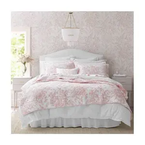 Laura Ashley Bedford Pink/White Full/Queen Quilt Set