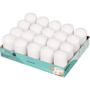 White Pillar Candles - 2x3 Inches - 20 Pack Unscented -  European Quality - Dripless, , and Clean  Household Candles -  for Wedding, Party, Dinner, And  Decor