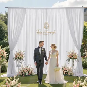 10x10FT White Backdrop Curtains for, 2 Panels 5x10FT Thick Backdrop Drapes, Wrinkle Resistant Photography Background Drapes for Wedding Birthday Home Decoration
