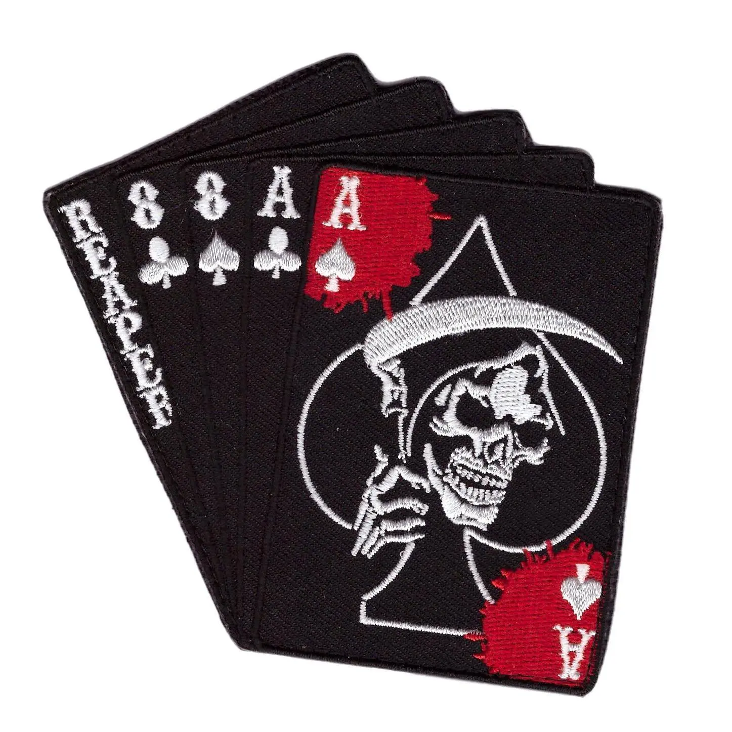 Dead Man's Hand Reaper Dead Card Aces Iron on Sew on Patch
