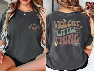 Comfort Colors Violent Little Thing 2-Sided Shirt, Fourth Wing Dragon Rider Tee ,Riders Quadrant Tee, Basgiath Shirt L180