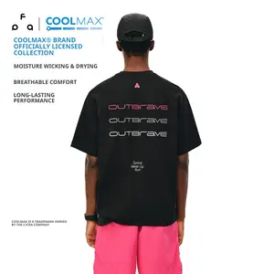 FPA Slogan Gradient Print Short Sleeve Tee Quick Dry Cooling Breathable Summer Crew Neck Athletic T Shirt
