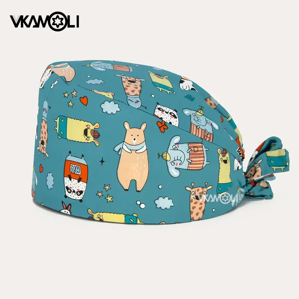 Vkamoli Cotton Pet Shop Lab Beauty Work Hat Scrub Cap Nurse Accessories Bouffant Scrub Hat Nurse Accessories vkamoli