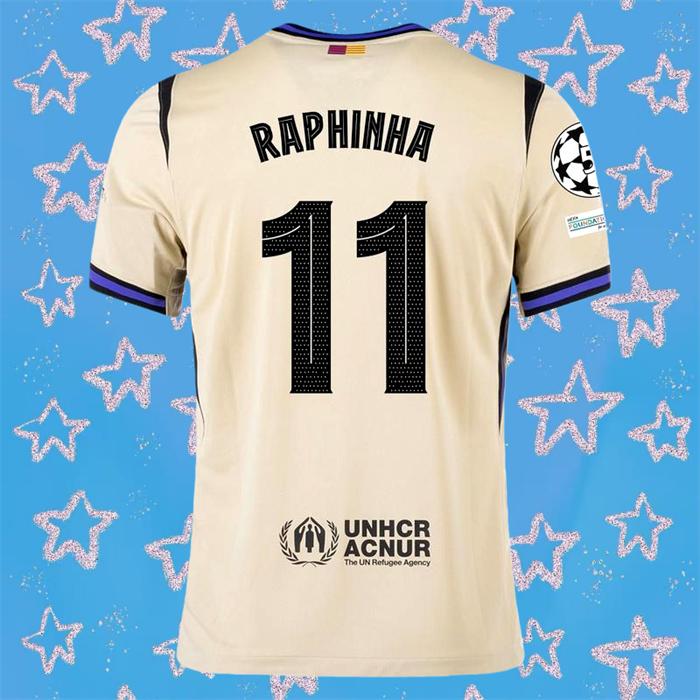 2025 2026 FCB Away Raphinha 11 Short Sleeve Soccer Jersey