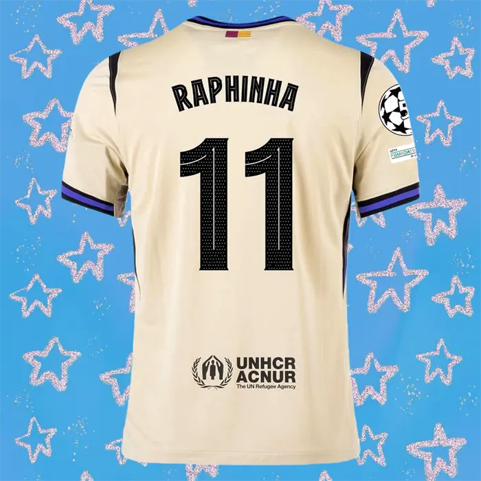 2025 2026 FCB Away Raphinha 11 Short Sleeve Soccer Jersey