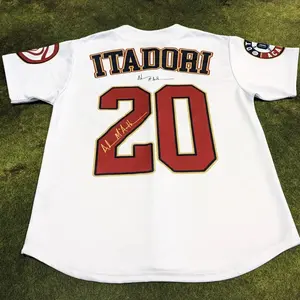 Itadori Jujutsu Kaisen Tech Baseball Jersey Signed