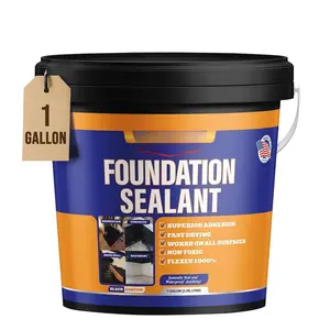 Foundation Sealant - Long Lasting Protection for Cracks, Leaks, Seams, and Gaps - Easy Application for Concrete, Basements, Masonry, Garages -   Sealer, Black 1 Gallon