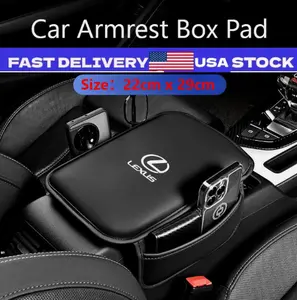 Car Armrest Cushion Cover Center Console Box Pad Mat with Pocket For Lexus