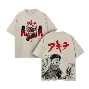 Tetsuo Akira - Akira Anime Double Printed Vintage Washed Tee Unisex Oversize Anime Manga Washed Heavyweight Cotton T-shirt, Gift For Anime Fan, Anime Lover
