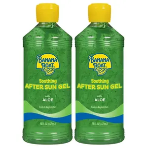 Banana Boat Soothing After Sun Gel with Aloe Twin Pack | After Sun Care Aloe Gel, After Sun Aloe, Sunburn Relief, 16oz each