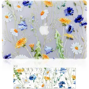 Case for MacBook Pro 16 inch (A2141, 2020 2019 Release),  Effect Matte Clear See Through Hard Cover &Keyboard Cover Compatible  Pro 16 inch with  Bar and  ID, Floral