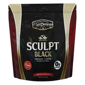 Cafe Divina Sculpt Black Premium Coffee Infused with Reishi 75mg 0g Sugar 3.7 oz