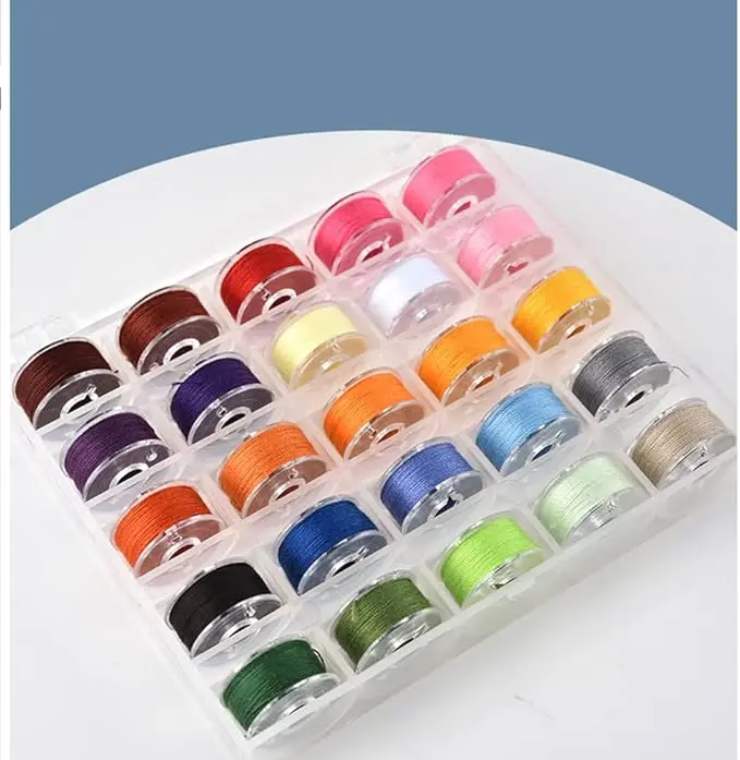 36 Pcs Sewing Threads Prewound Bobbin Thread with Storage Plastic Case ...