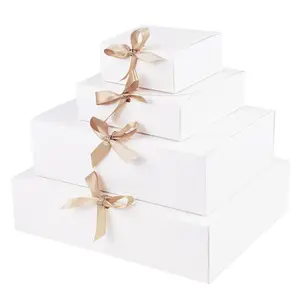 5Pcs White Kraft Paper Gift Box Wedding Birthday Party Hnadmade Cookie Candy Storage Packaging Box Christmas Decoration for Home