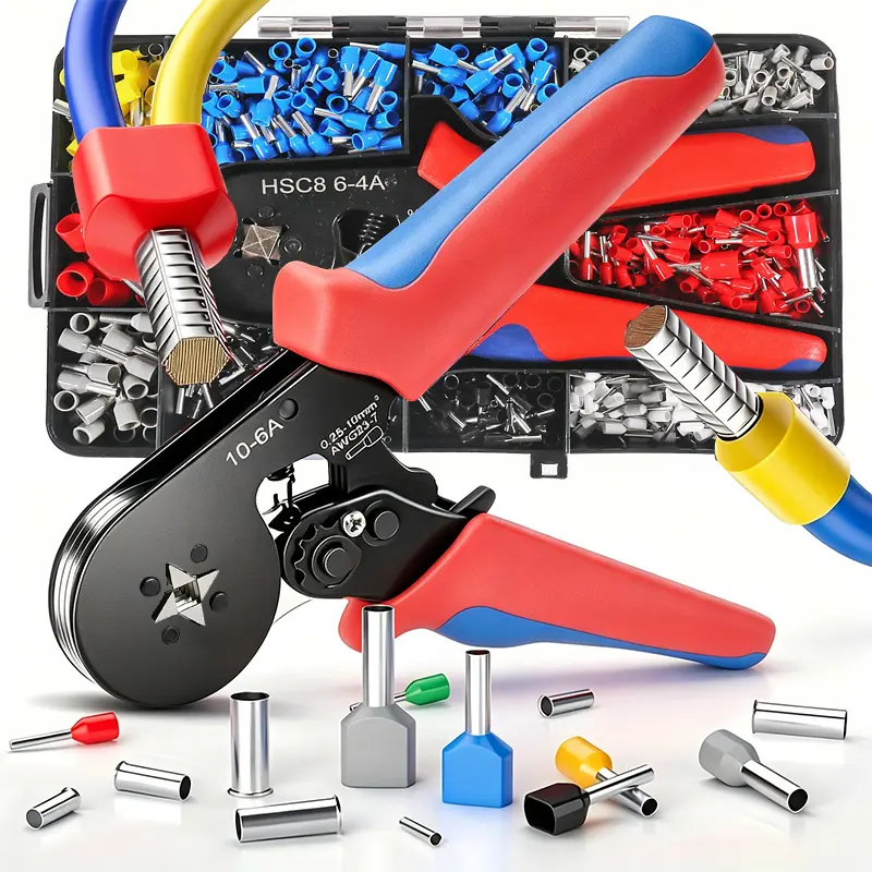 Multifunctional Ferrule Wire Terminal Crimping Tool Kit with 1200pcs,1 Set Wire Crimping Tool Kit with  Durable Carry Box,Insulated VE TubularCrimp Terminals for DIY Projects, Heavy Duty, Wirepliers, Hand Tools, Diy Tool, Ergonomic and toolupgrade