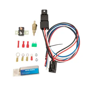 Alloyworks Universal Cooling Engine Thermostat Wiring Sets Fan Temperature Switch Relay Kit