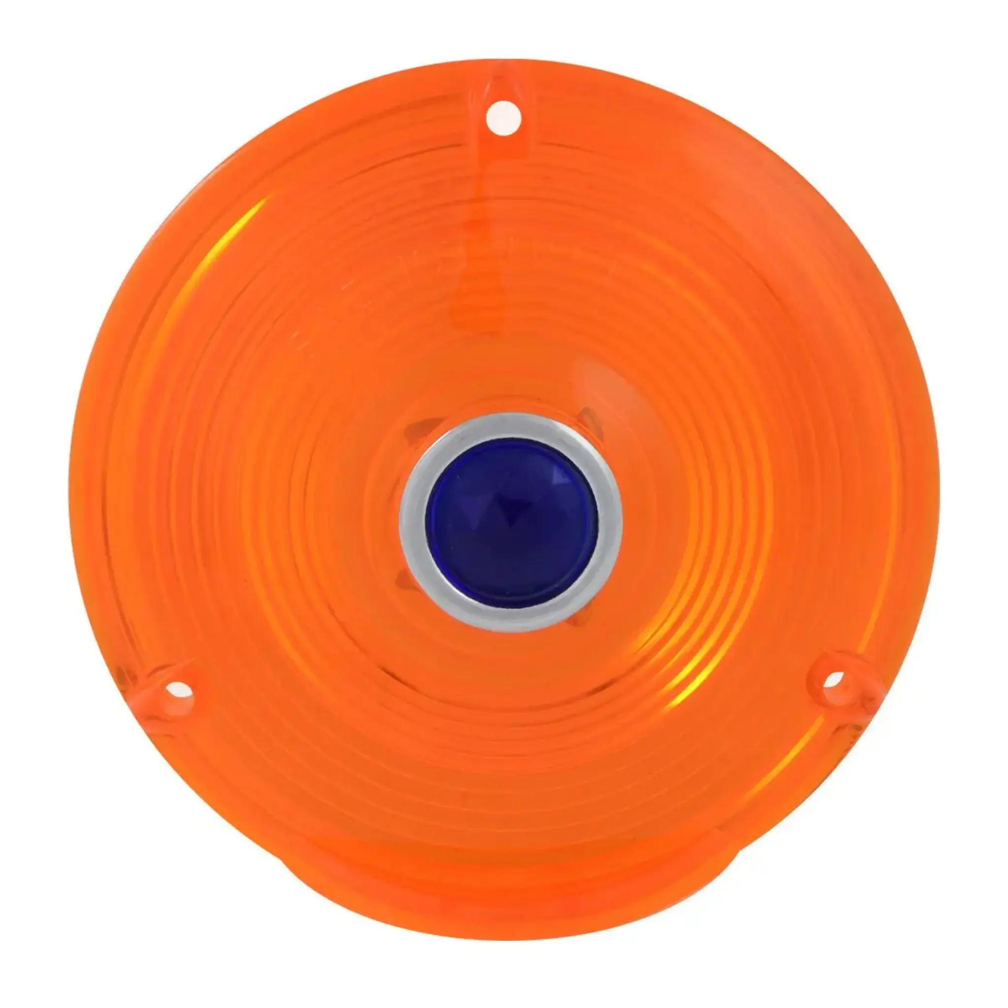 Grand General 4" Pedestal Light Replacement Lens with Blue Dot - Durable Acrylic Lighting Accessories, Vintage Design, Fits Standard 4" Car Lights, Amber & Red Options