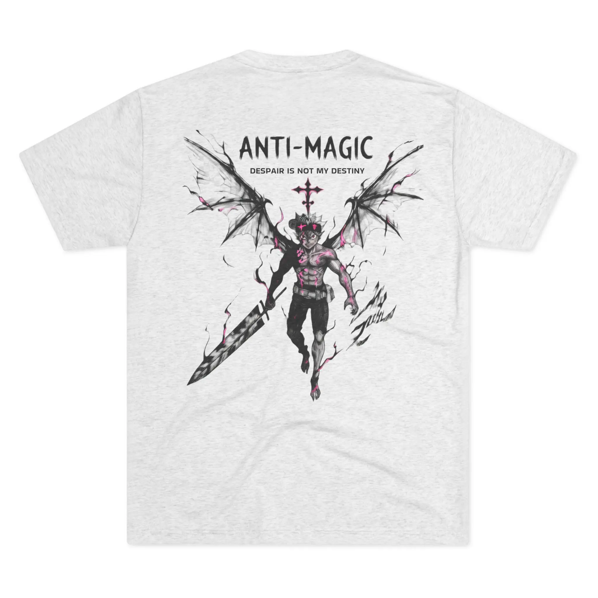 Asta Black Clover Anti-Magic Demon Tee - Unisex Tri-Blend Aesthetic Anime Shirt