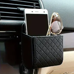 1pc Car Auto Seat Back Interior Air Vent Cell Phone Holder Pouch Bag Box Tidy Storage Coin Bag Case Organizer With Hook