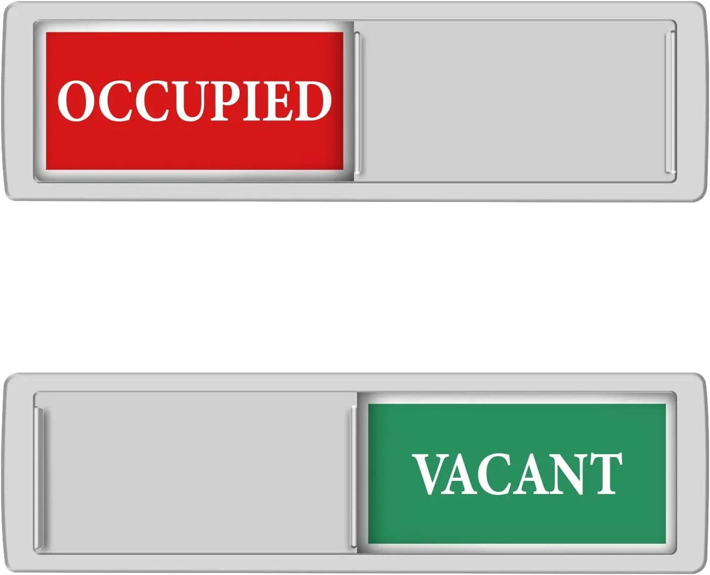 Privacy Slider Door Sign - Vacant/Occupied Indicator for Bathroom, Office, Restroom, or Conference Room - Magnetic, Easy-to-Read, Silver, Safe for Use on Metal, Wood, or Plastic Surfaces