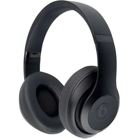REFURBISHED Over-Ear Wireless Headset - Studio3 Model, Matte Black Premium Bluetooth Oval Headphones with Noise Cancelling, Soft Earpads, Fuel Gauge Light, Compatible with Android Devices, Tablets, Laptops