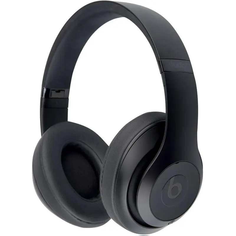 REFURBISHED Over-Ear Wireless Headset - Studio3 Model, Matte Black Premium Bluetooth Oval Headphones with Noise Cancelling, Soft Earpads, Fuel Gauge Light, Compatible with Android Devices, Tablets, Laptops