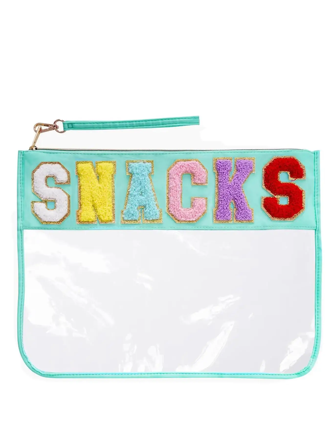Letter Pattern PVC Snack Makeup Bag, 2025 Portable Large Capacity Cosmetic Bag for Women & Girls, Casual Trendy Versatile High-quality Daily Bag