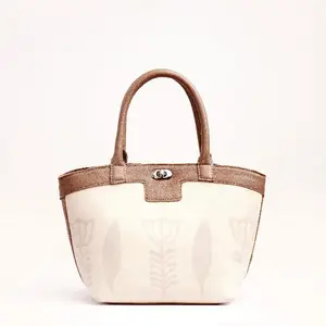 QEDEMET Bag - Ethiopian Leather & Canvas Handbag, Raw Bean, Medium Roast, Dark Roast, Secure Zipper Closure, Structured Silhouette, Cotton Lining, Double Leather Straps, Made in Addis Ababa, Perfect for Work & Travel