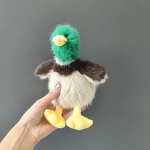 1 artificial duck plush toy, cute green-headed duck soft plush rooster, stuffed animal, suitable as a gift for friends, Christmas and Halloween decoration, indoor ornament