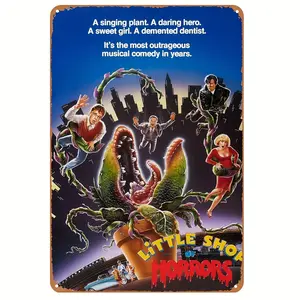 1pc Little Shop of Horrors Vintage Metal Sign - Iron Tin Wall Decor for Home, Kitchen, Bar, Cafe, Garden, and Farmhouse - Durable Retro Plaque, Outrageous Musical Comedy Theme, Weather-Resistant 12x8 inch
