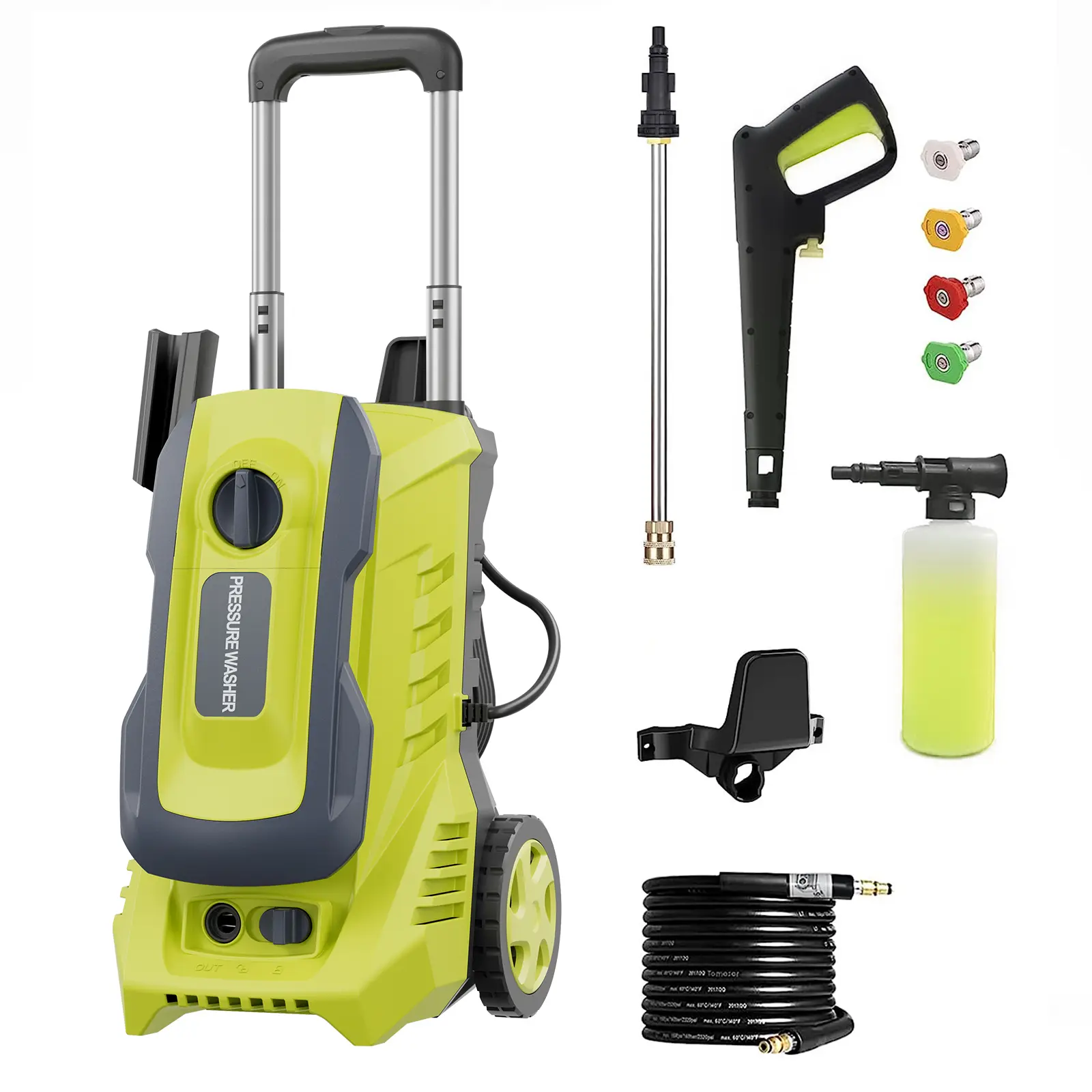 5350 PSI MAX 4.0 GPM Electric Power Washer, 25FT High Pressure Hose, Rolling Wheel Design, Quick Connect Nozzles and Detergent Dispenser for Car, RV, Deck, Yard, Wall, Stair, Boat cleaning