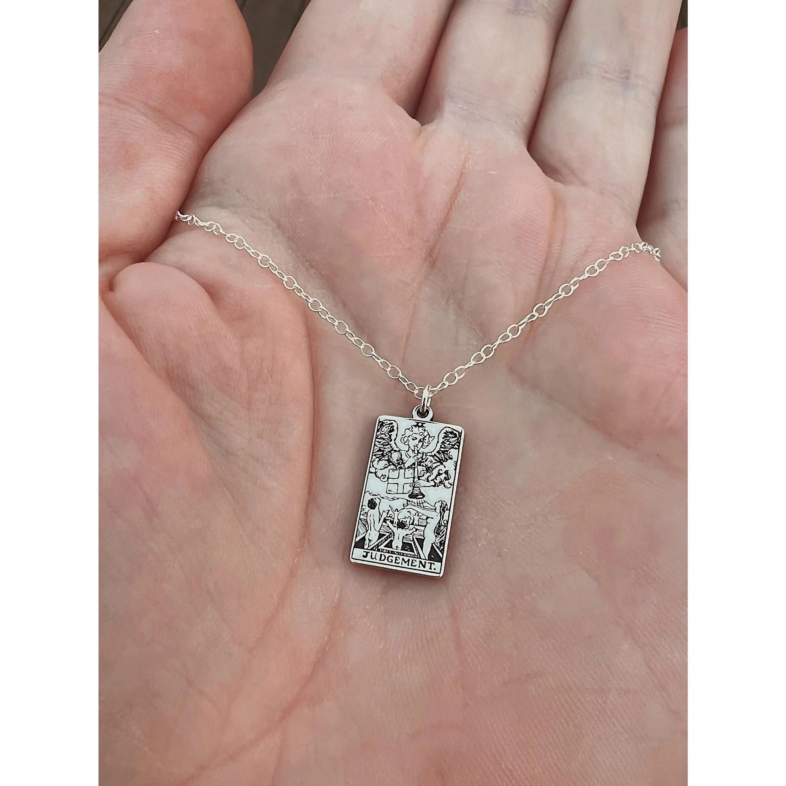 Judgement Tarot Card Necklace - Sterling Silver