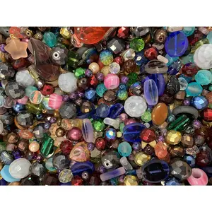 One Pound Assorted Glass Beads for  Making, DIY Lamp Work, Arts and Crafts, and Decorative Hobby Artistry, Colorful  Assortment Bulk Mix, 4-18mm (Mixed Colors) (1)