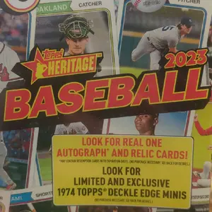 Topps 2023 Heritage Baseball Hanger Box Look For Real Autograph & Relic Cards Limited Exclusive 1974 Topps Deckle Edge Minis