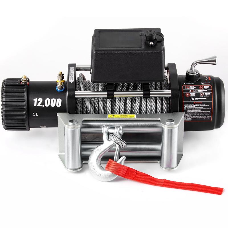 Heavy Duty Truck Winch 12000lbs Electric Winch With 85ft / 26m Steel Cable, 12V Power Winch For Jeep, UTV, ATV And Truck, Wireless Remote Control, High Torque Motor, Durable All Metal Gearbox And Marine Grade Construction