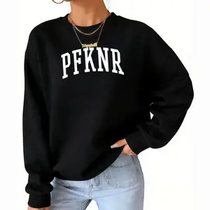 Cool PFKNR Varsity Font Sweatshirt Featuring Funny Meme Bold Typography