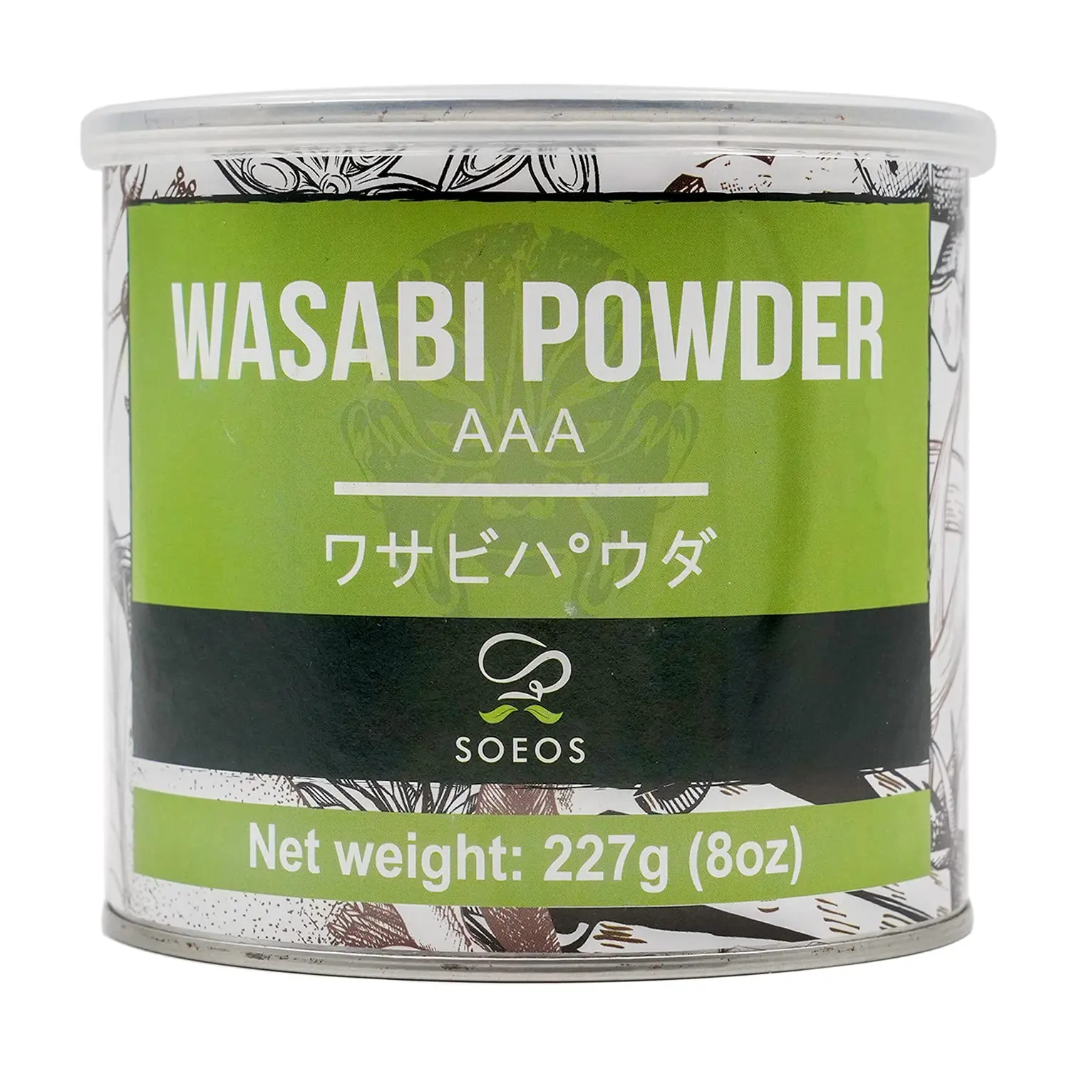 Soeos Premium Wasabi Powder 8oz (227g), with Real Wasabi, Grade AAA Powder, Wasabi Powder for Sushi, Sushi Powdered Flavor Spice Traditional