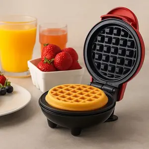 MultiMaker Mini Waffle System with Removable Plates & Storage Case Non-Stick Dual-Sided Heating Compact Design for Festive Breakfast