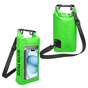 Outdoor 2-In-1 PVC Waterproof Phone Bag, Touchscreen Dry Bag for Rafting, Swimming, Diving, Portable Storage Pouch, Essential Camping Accessory