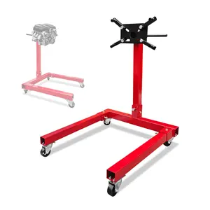 Heavy-Duty Red Engine Stand – 1250LBS Capacity, 360° Rotating, 4-Caster Design for Motorcycle & Auto Repair/Maintenance