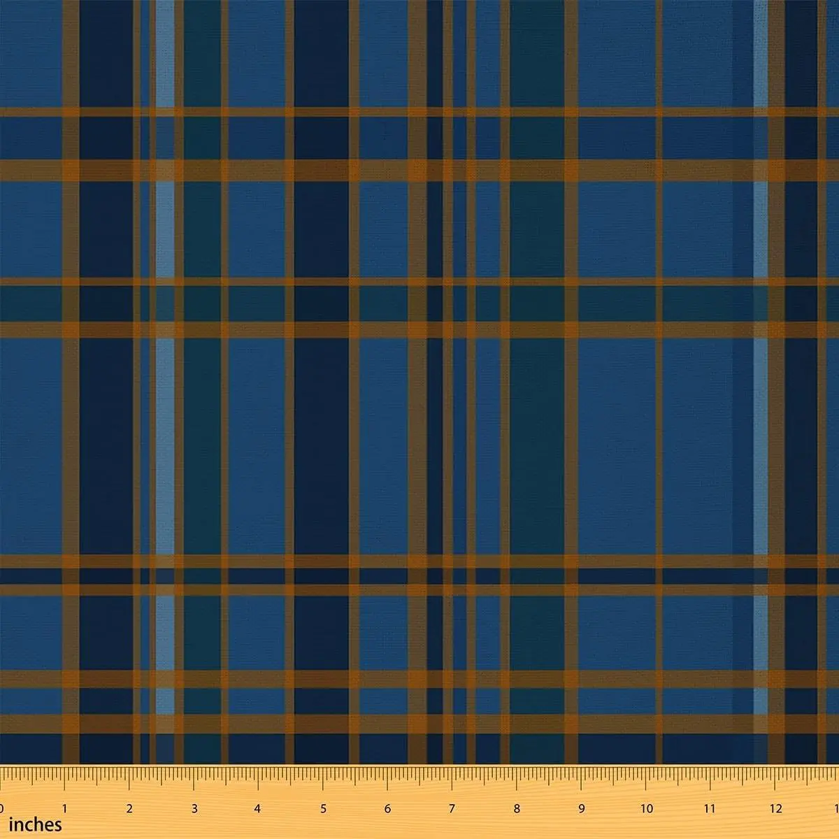 Plaid Flannel Fabric,Retro Grid Fabric,Buffalo Check Stripe Soft Decorative Fabric,Vintage Geometric Indoor Fabric,Orange Blue,Not Stretchy