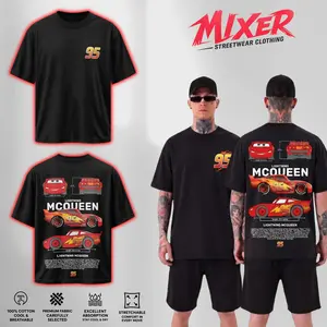 Retro Two Side Cars Movie T-Shirt, Mcqueen Speed Detail Retro Vintage Unisex Graphic Tee - Top Trendy Y2K Classic Streetwear Unisex Video Game For Fans