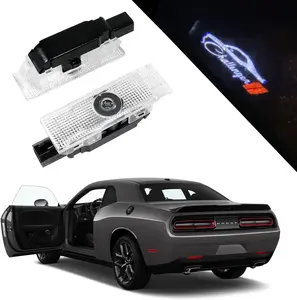 2 Pcs Never Fade Door Light Logo, Projection Ghost Shadow Welcome Puddle Light Compatible with Challenger 2013~Present Accessories projection logo light
