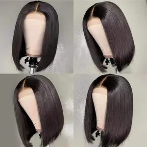 Straight Short Bob Wig Transparent Lace Closure Wig 4x4 & 5x5 Options
